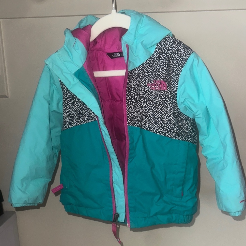 The North Face Kids' Aqua and Magenta Puffer Jacket
